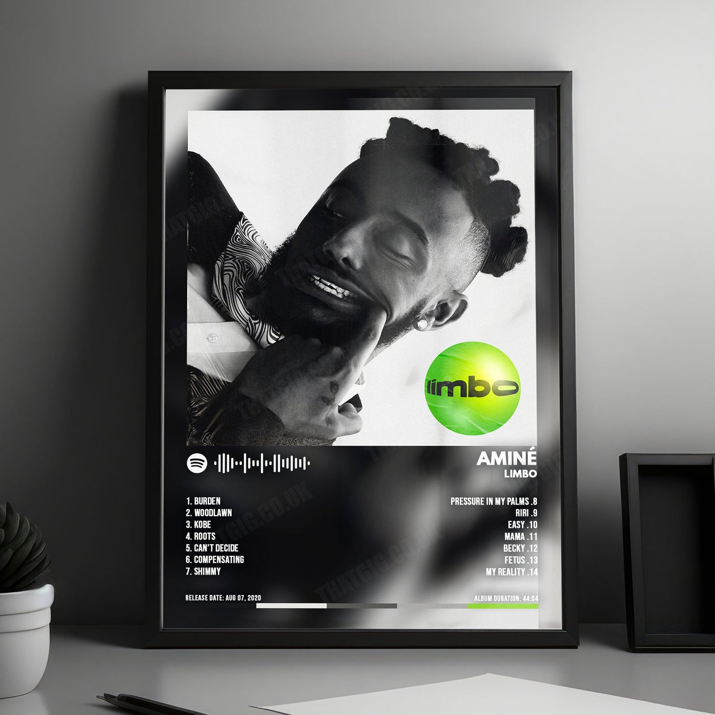 Amine "Limbo" Album Cover Poster - with Complete Tracklist