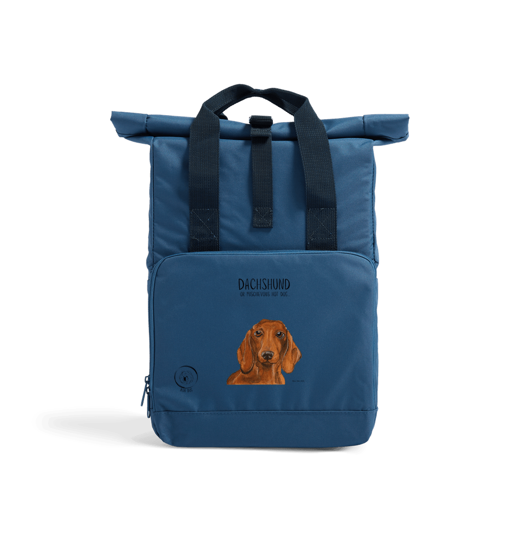 Dachshund Roll-Top Backpack – Small Dog, Big Adventure!