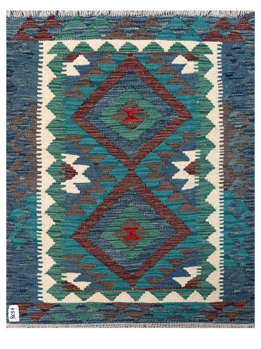 Maimana Afghanistan Kilim Rug - 107 x 84 cm