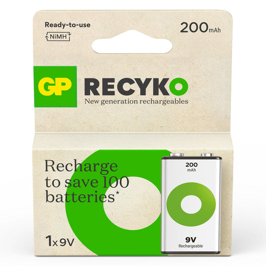 GP Recyko 9V Size 200mAh Rechargeable Battery