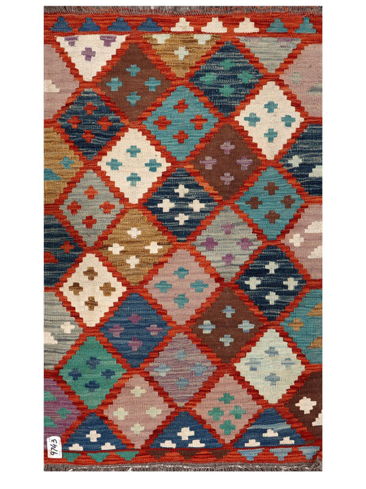 Maimana Afghanistan Kilim Rug - 120 x 72 cm