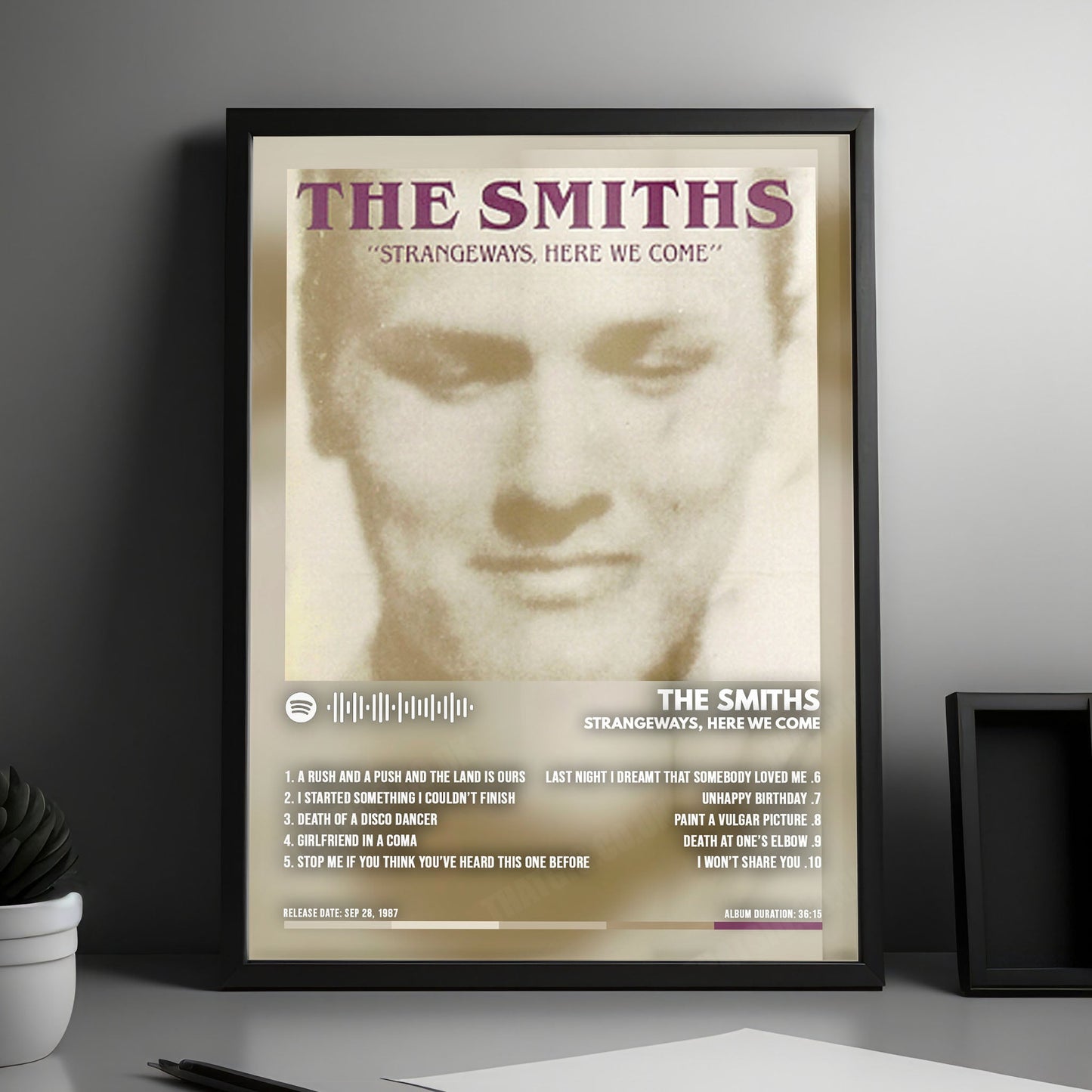 The Smiths "Strangeways, Here We Come" Album Cover Poster - with Complete Tracklist