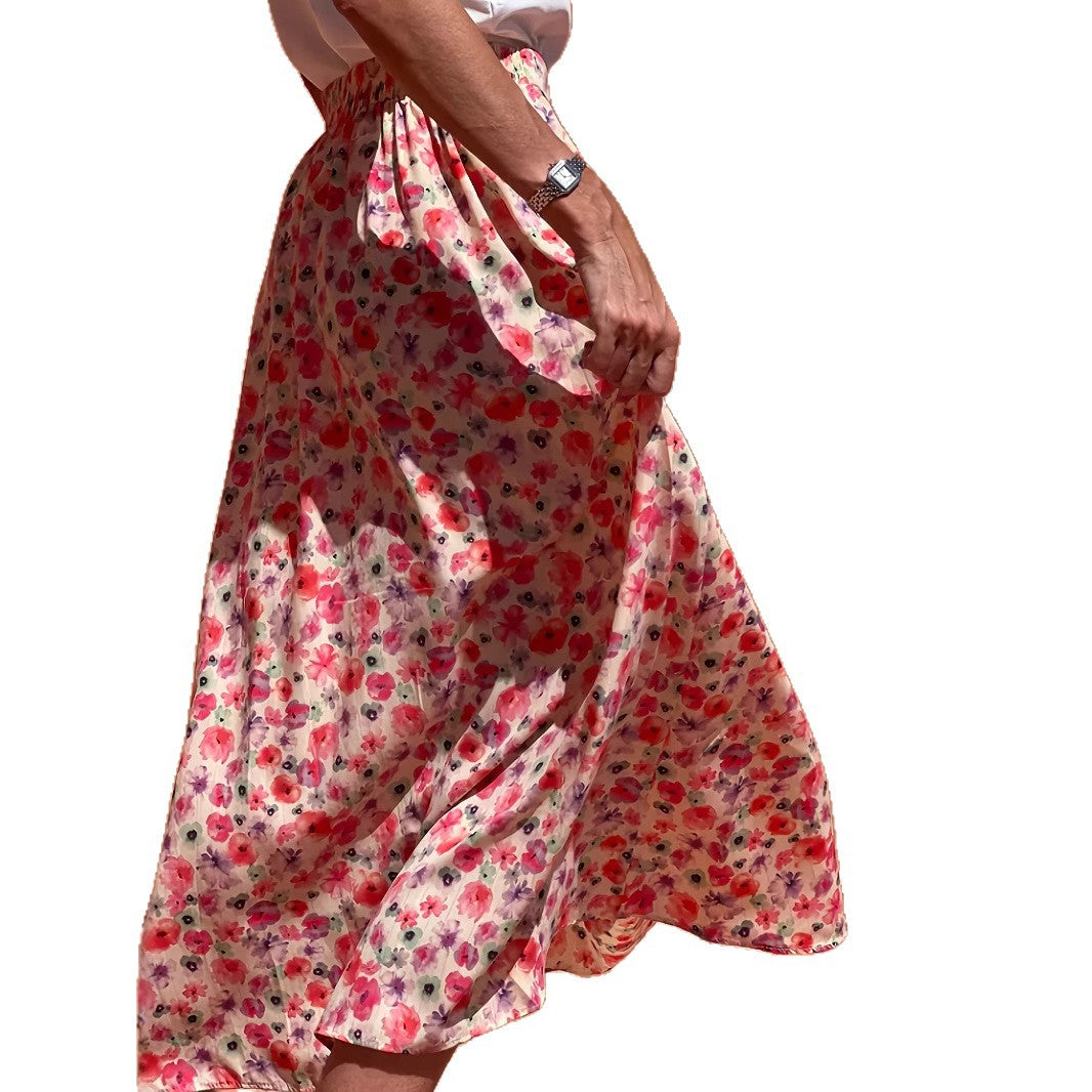 Women's Fashionable Floral-print Casual Skirt