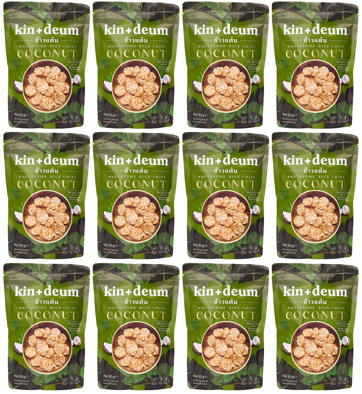 12 x Kin + Deum Coconut Rice Chips - 60g