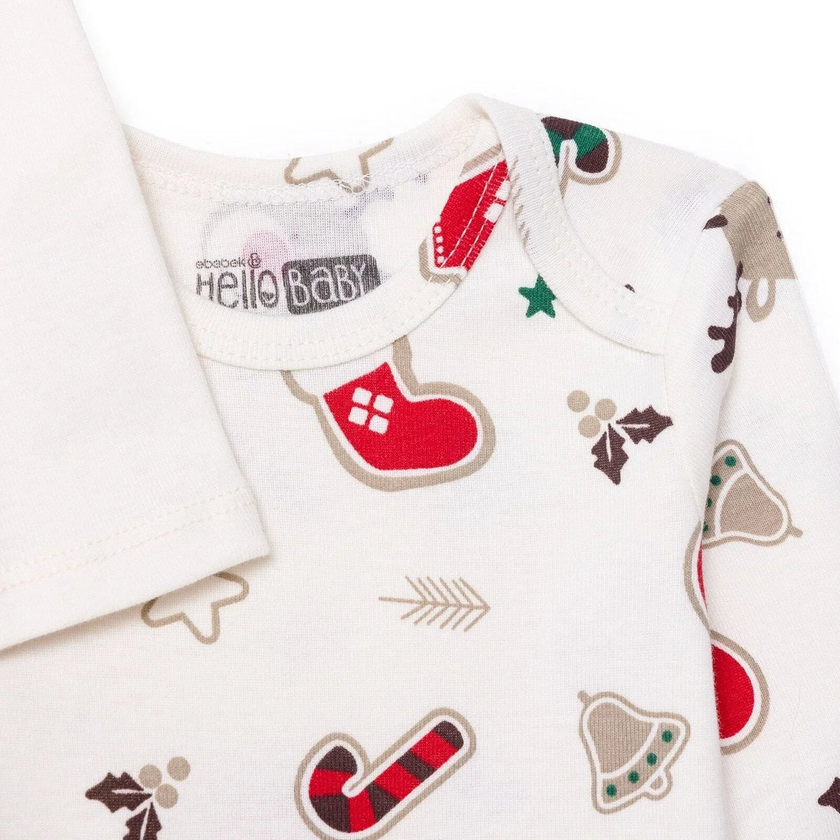 HelloBaby 2 Pack Festive Print Long Sleeve Baby Bodysuits (1-3 Months to 2-3 Years)