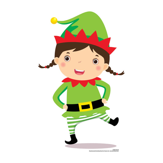 SC985 Mini Christmas Elf Cardboard Cut Out Height 82cm