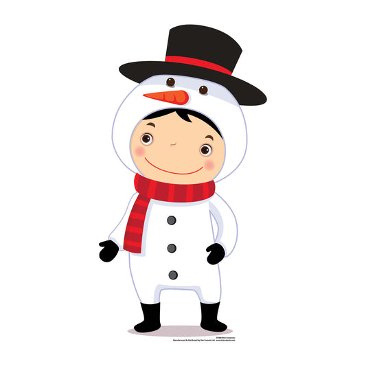 SC988 Mini Snowman Cardboard Cut Out Height 88cm