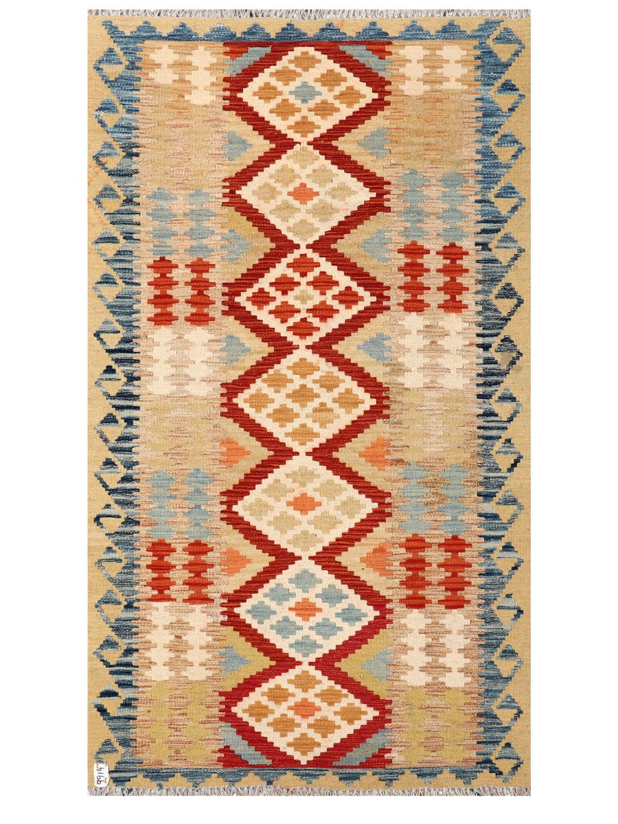 Maimana Afghanistan Kilim Rug - 188 x 106 cm
