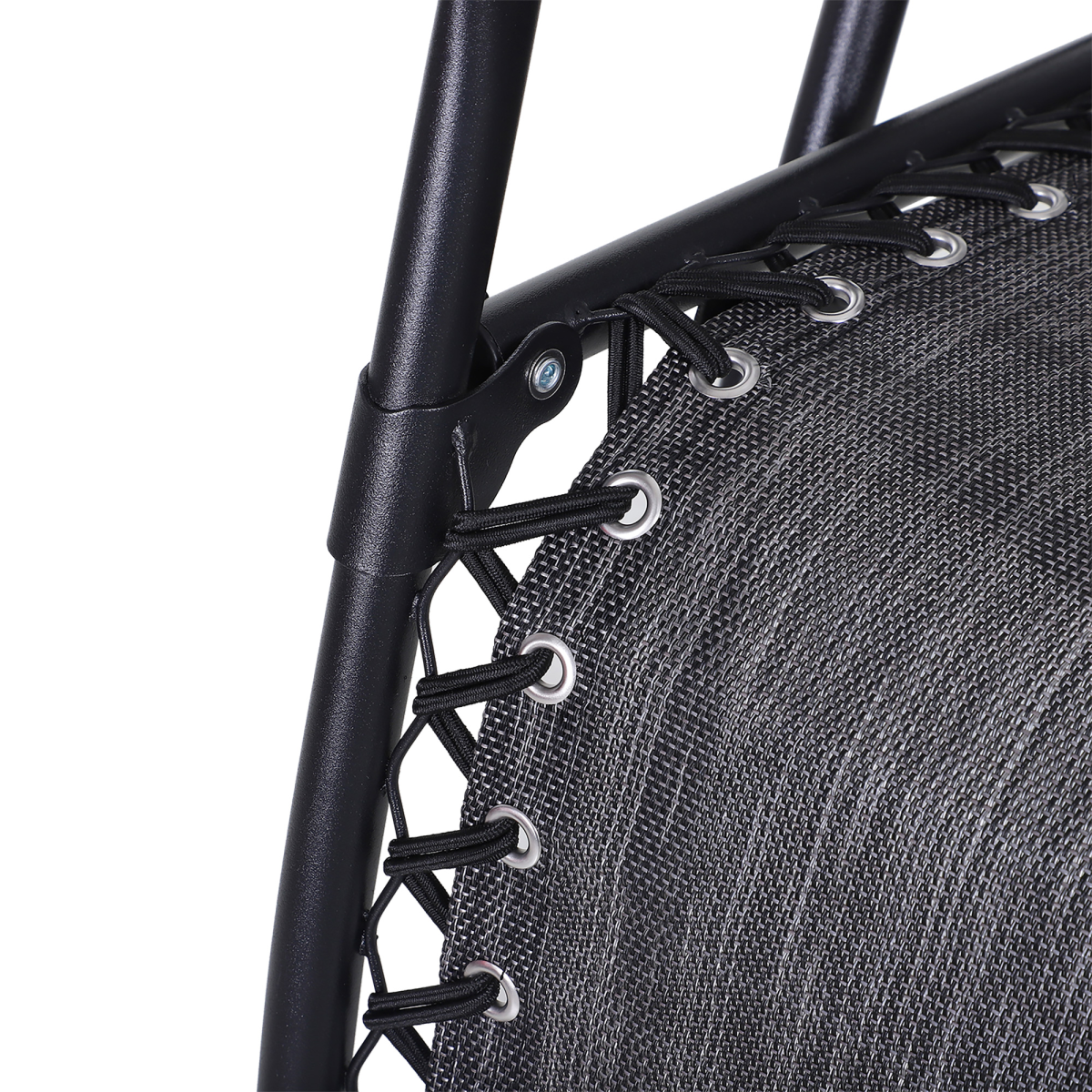 3PC Zero Gravity Chairs Sun Lounger Table Set Cup Holders Light Grey Outsunny