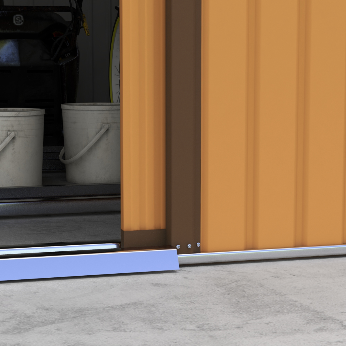 13ft x 11ft Metal StorageFoundation Vent Doors Light Brown