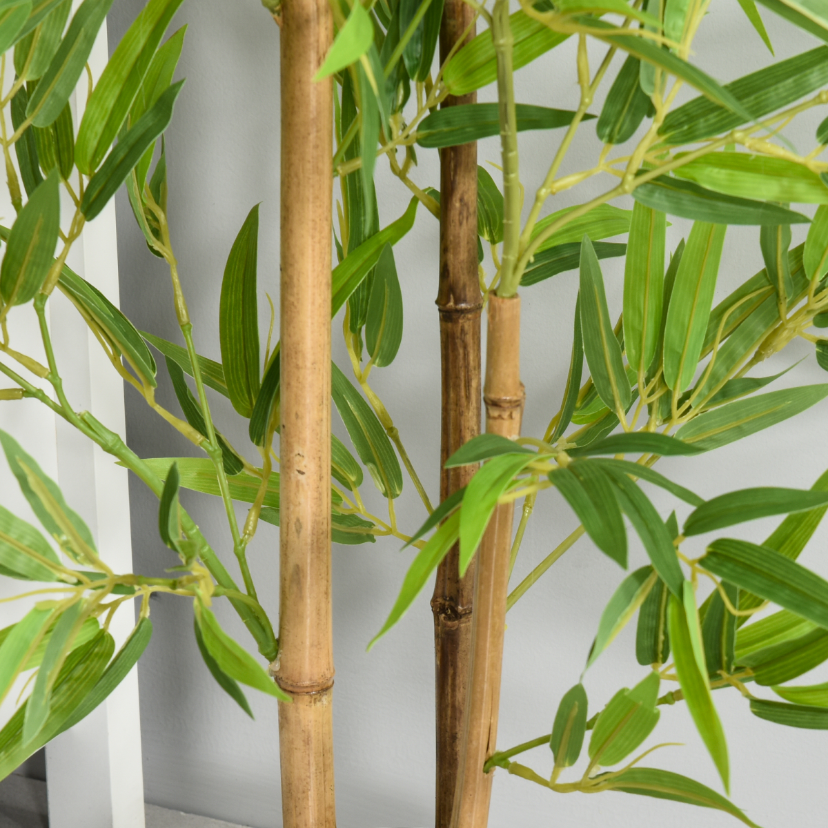 Outsunny Set of 2 120cm/4FT Artificial Bamboo Trees Plant w/ Pot Indoor