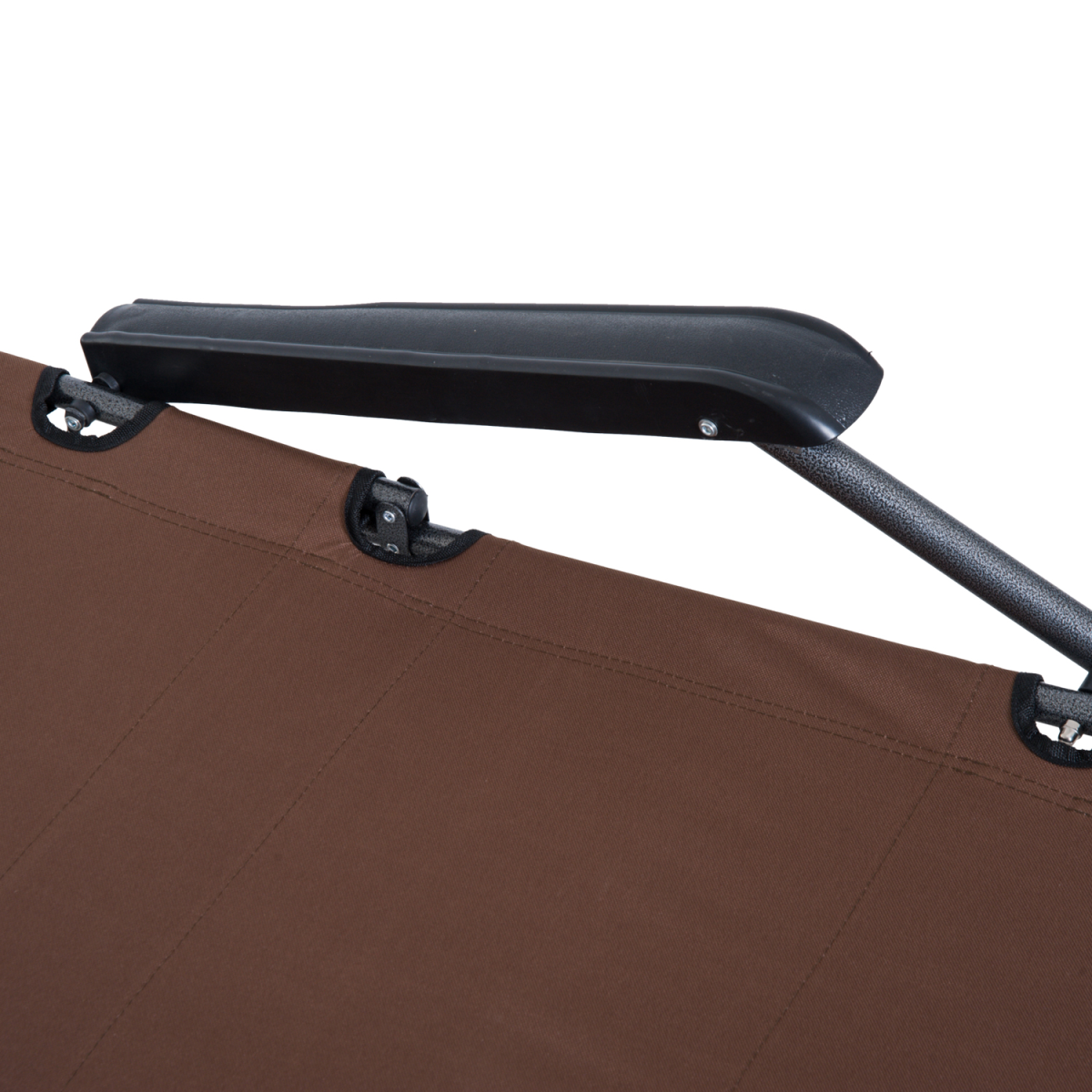 2 in 1 Outdoor Folding Sun Lounger Adjustable Back and Pillow Brown