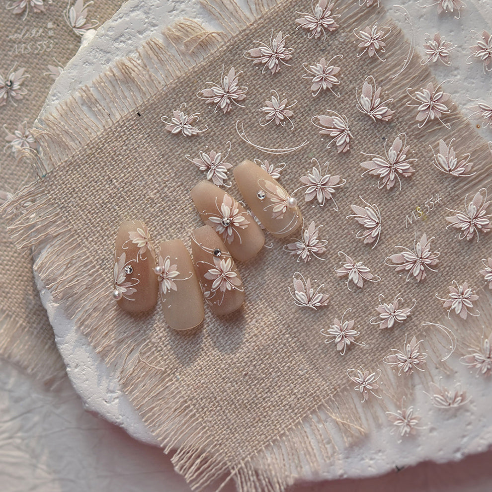 Hello Claws | Pink Flower Diamond Nail Deco Sticker