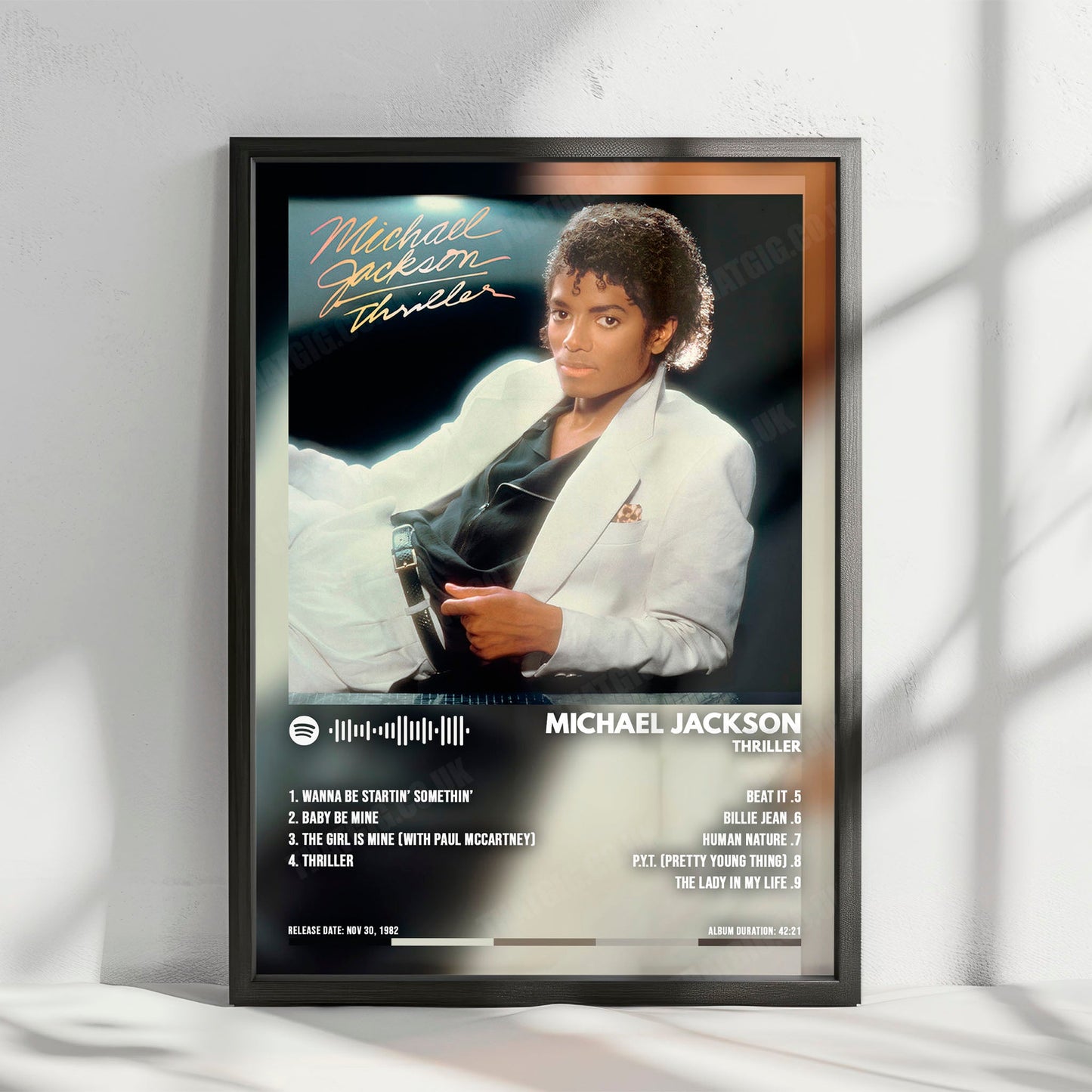 Michael Jackson "Thriller  " Album Cover Poster - with Complete Tracklist