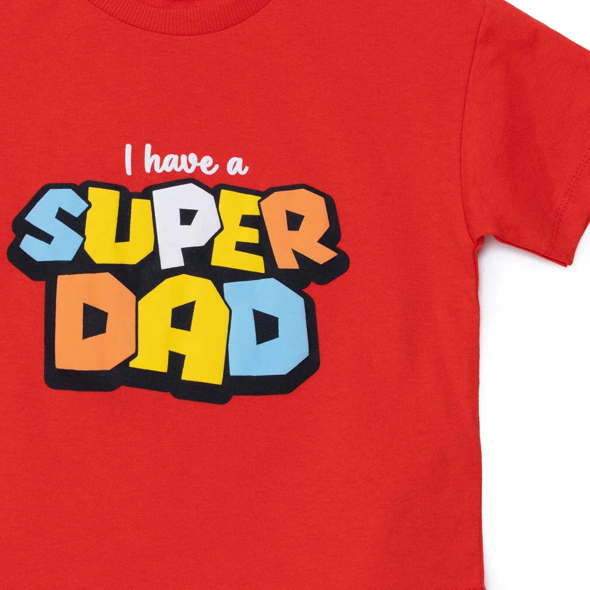 HelloBaby Boys T-shirt Slogan I Love Dad Print Crew Neck Short Sleeve - Red