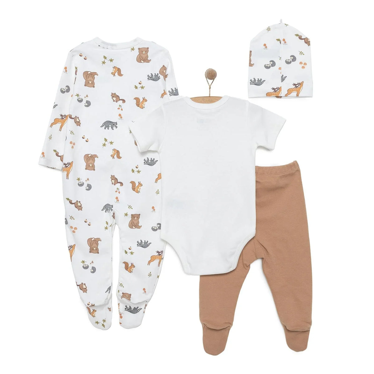 HelloBaby Bear Print 4 Piece Baby Hospital Bag Set (Newborn to 6 Months)