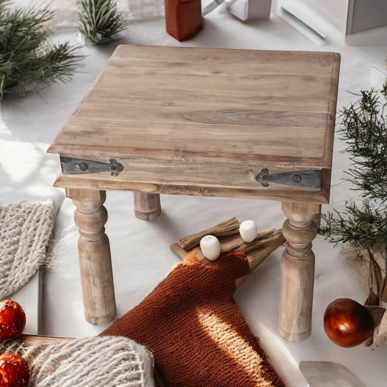 45CM WOODEN SQUARE TABLE