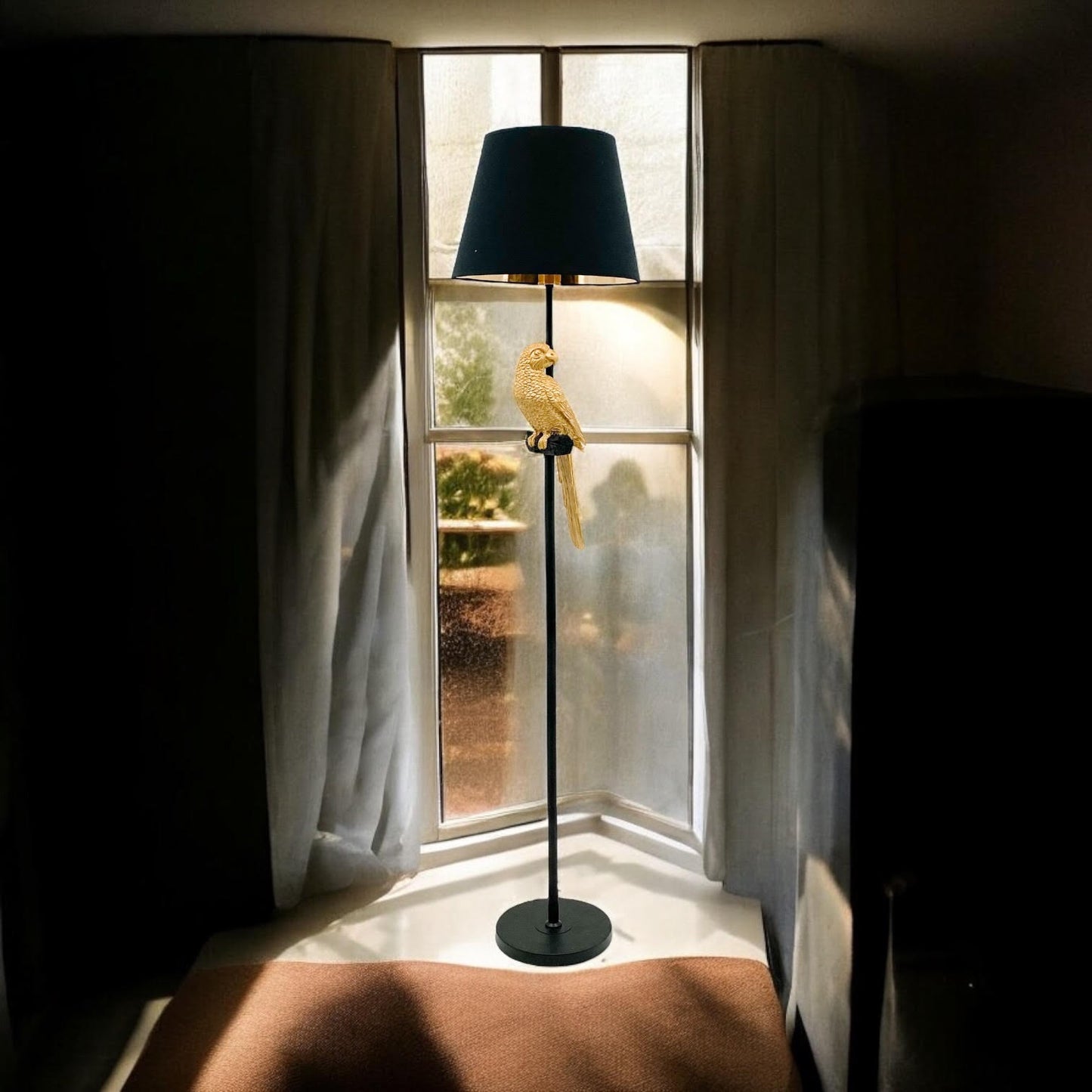 164X37X37CM FLOOR LAMP 15" BLACK SHADE