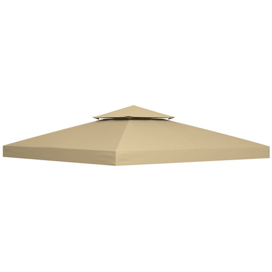 Outsunny  3 x 3(m) Gazebo Canopy Roof Top Replacement Cover Spare Part Deep Beige Beige 300cm x 300cm x 18cm