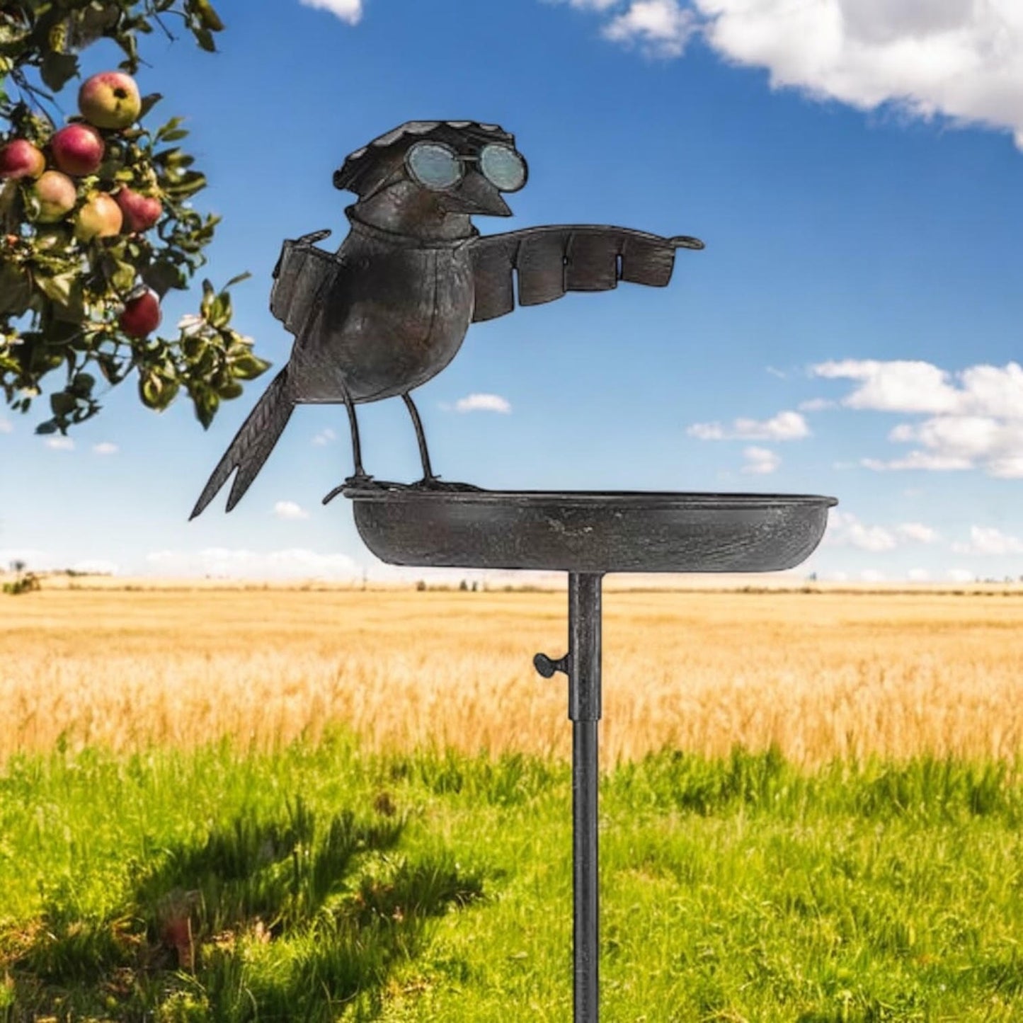 51" METAL BIRD FEEDER GARDEN STAKE