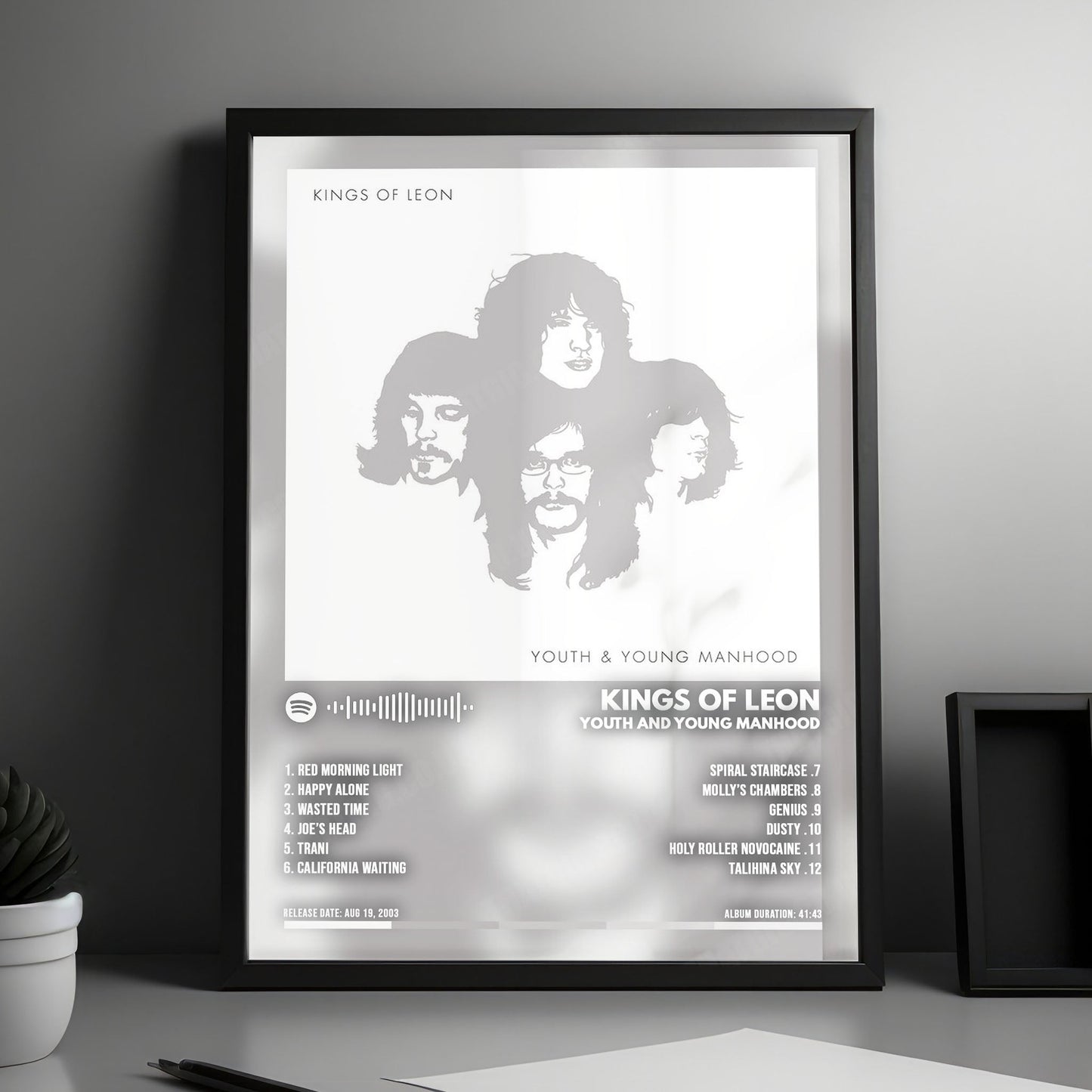 Kings of Leon "Youth & Young Manhood" Album Cover Poster - with Complete Tracklist