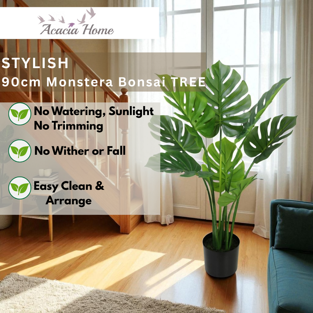 90CM ARTIFICIAL MONSTERA BONSAI TREE