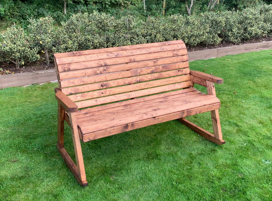 Charles Taylor Trading Three Seater Rocker Bench Without Cushion Brown
