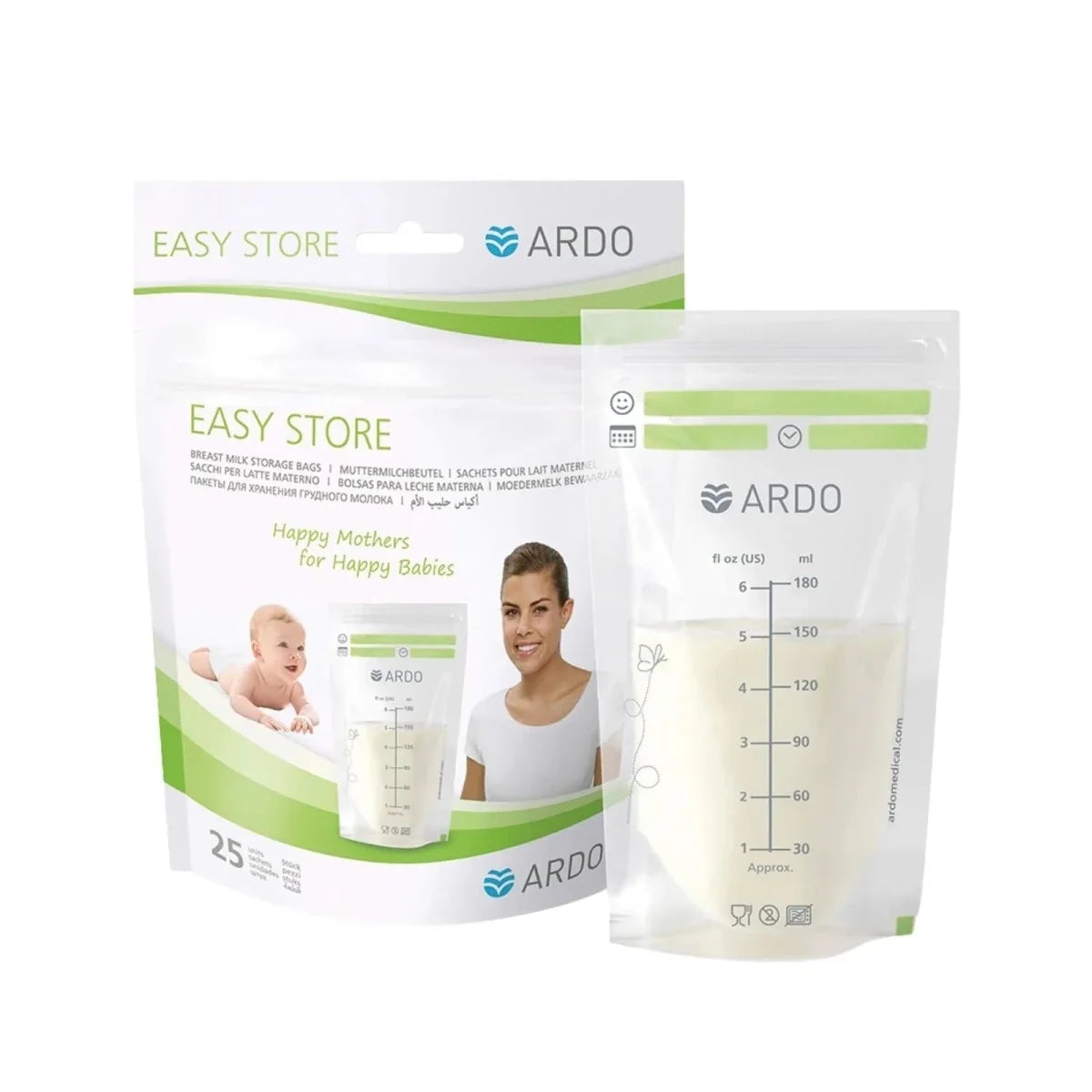 Ardo Easy Store Breast Milk Storage Bags 25 pcs 180ml