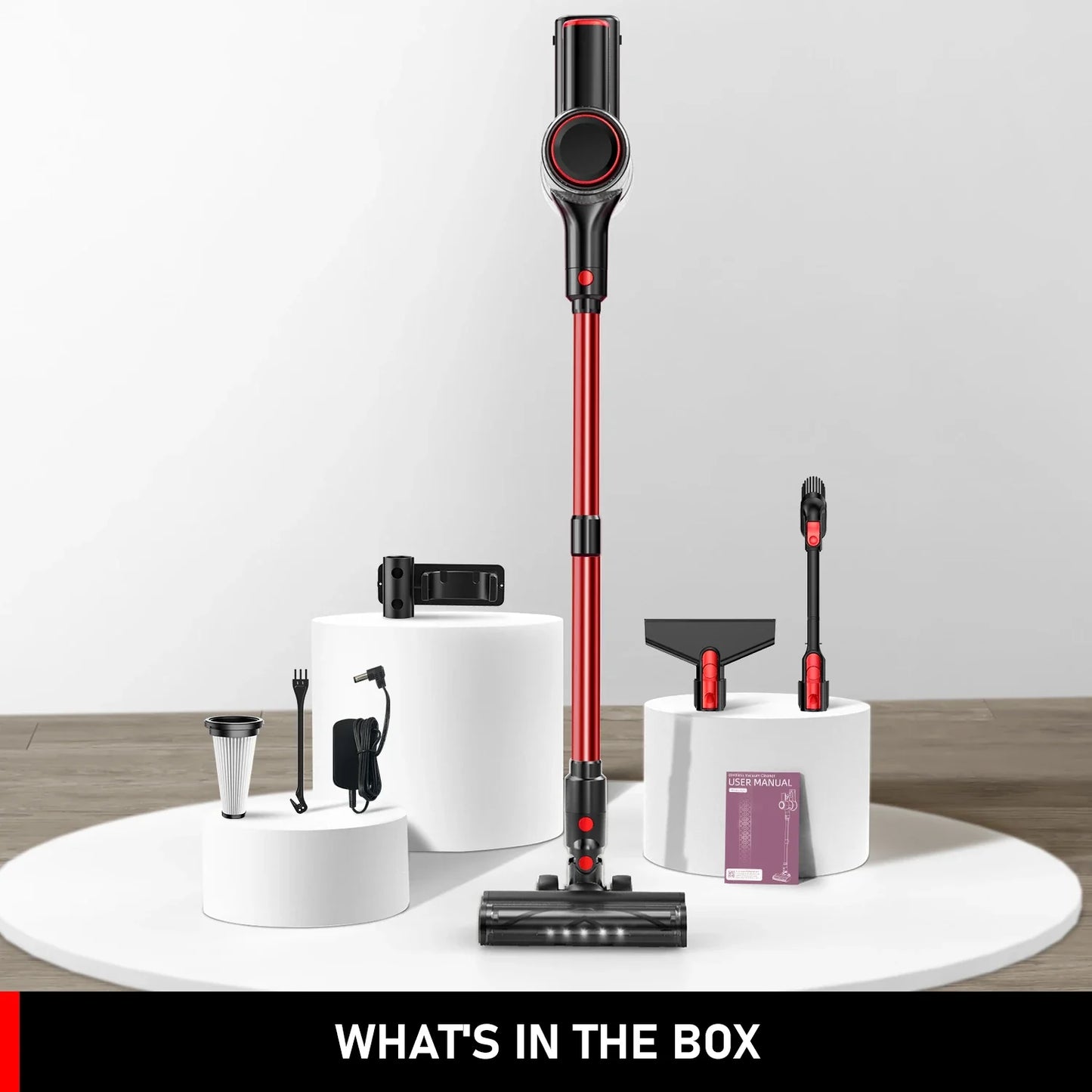 30Kpa 350W Handheld Cordless Vacuum Cleaner 8 IN 1 Powerful Suction Stick Vacuum 1.5L Dust Cup for Pet Hair/Carpet/Hard Floor