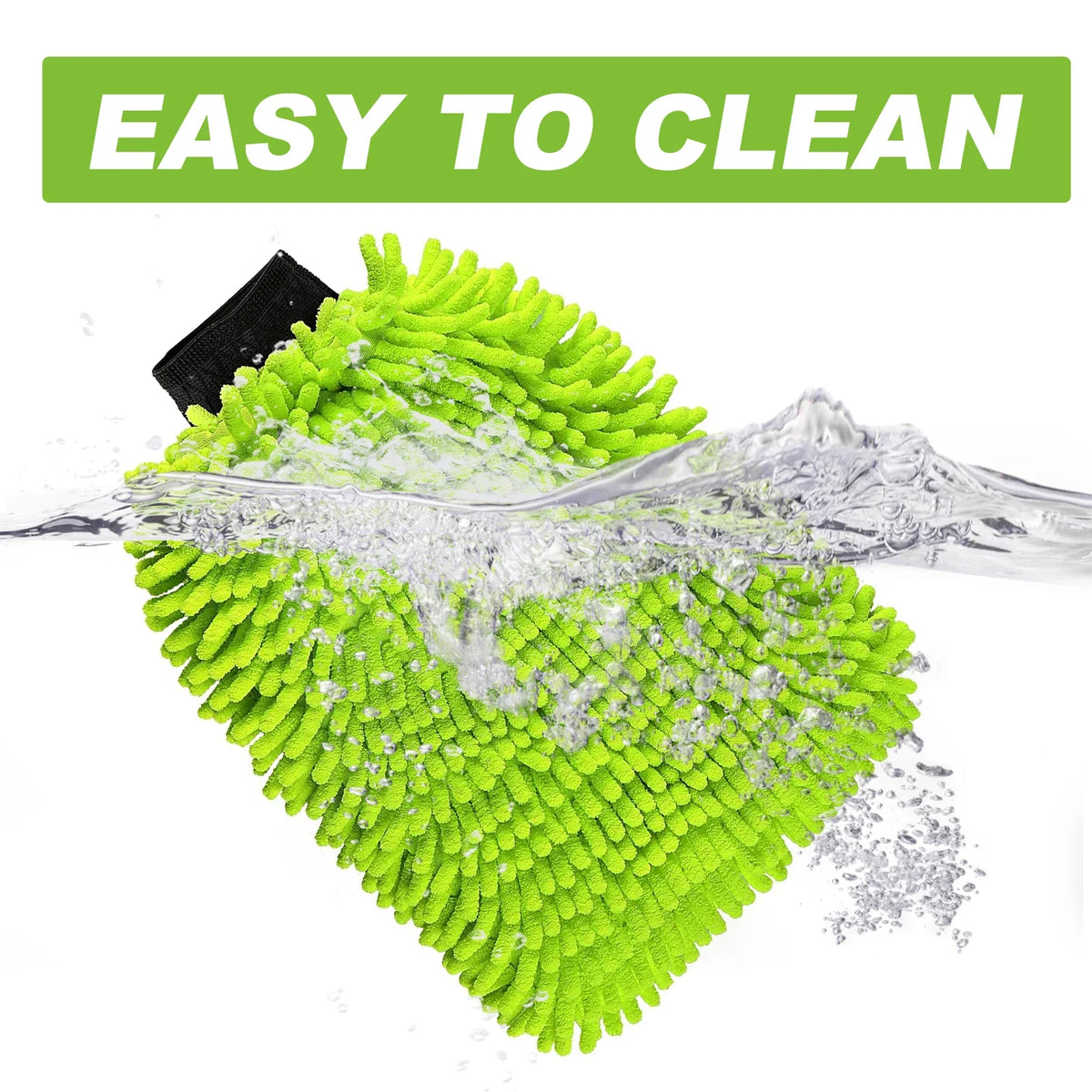 Microfiber Car Wash Mitt & Towels (2 Pack)  Soft Absorbent Cleaning Set