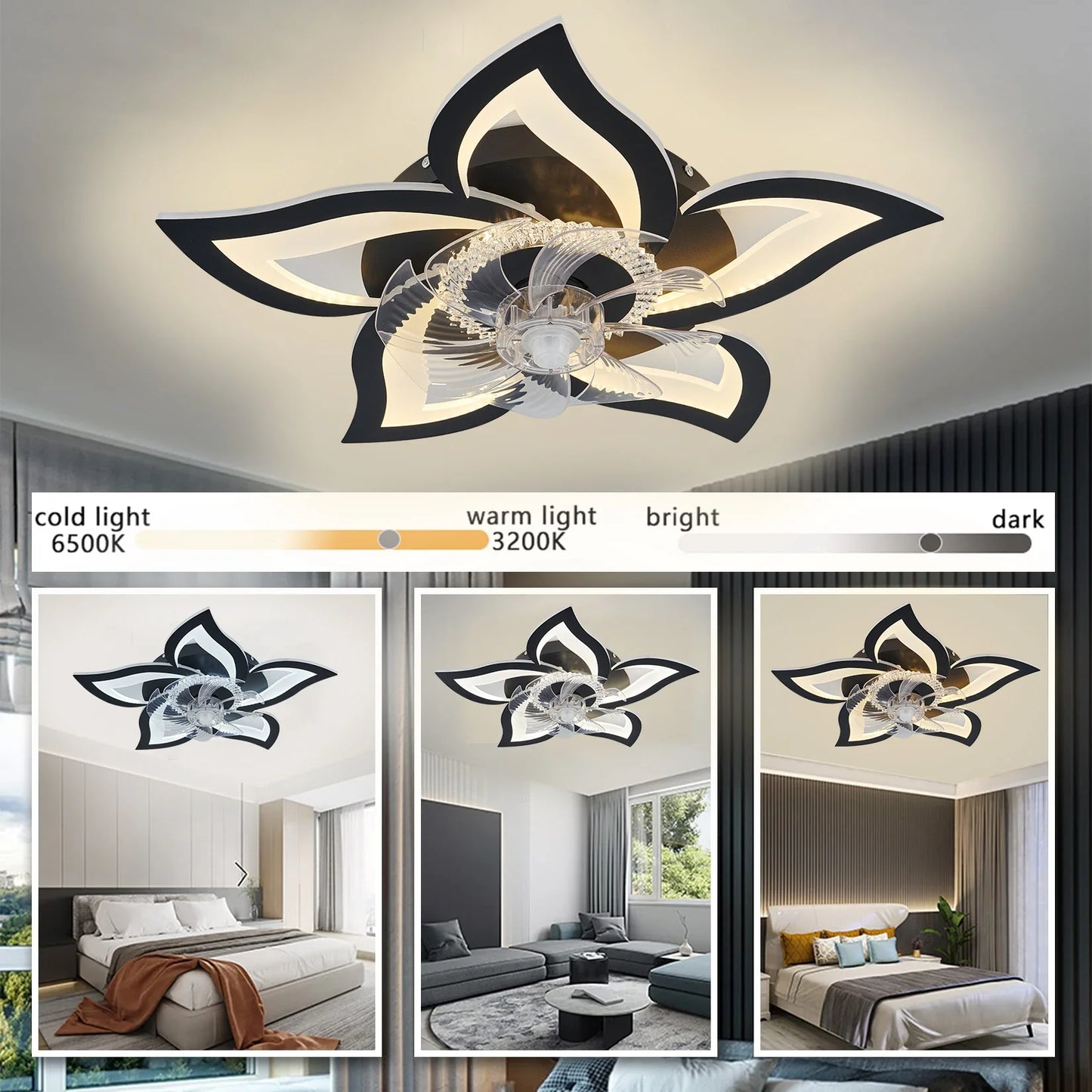 Ceiling Fans With Lights Smart Switch Modern Led Ceiling Fan Lamp