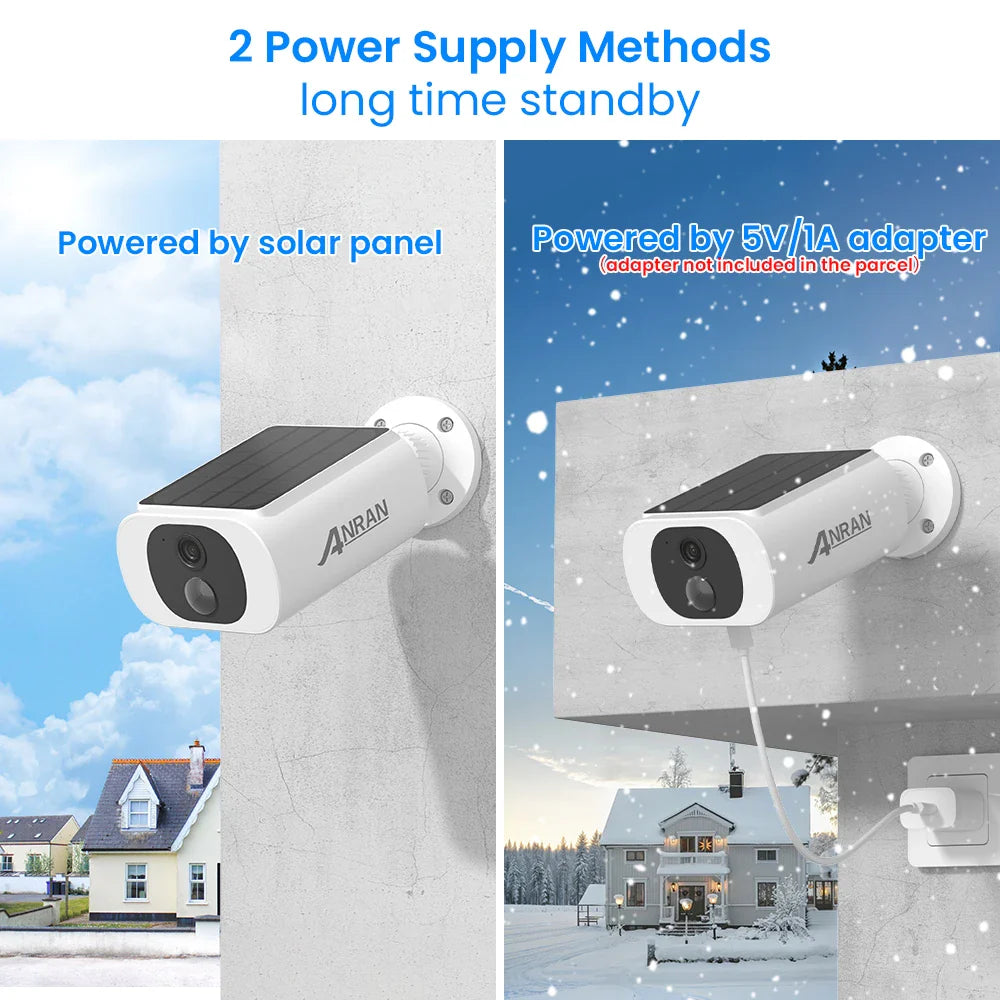 Outdoor Wireless WIFI Camera 2.4G 3MP Battery Solar Security Camera