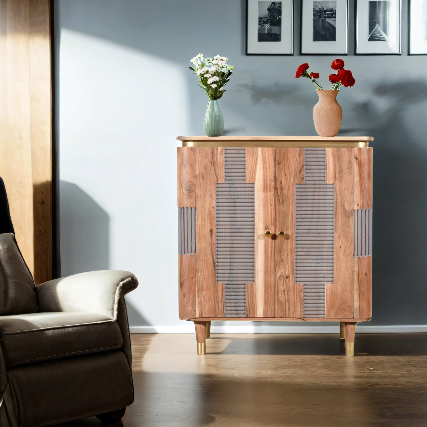 Berkley Acacia Wood 2 Doors Sideboard