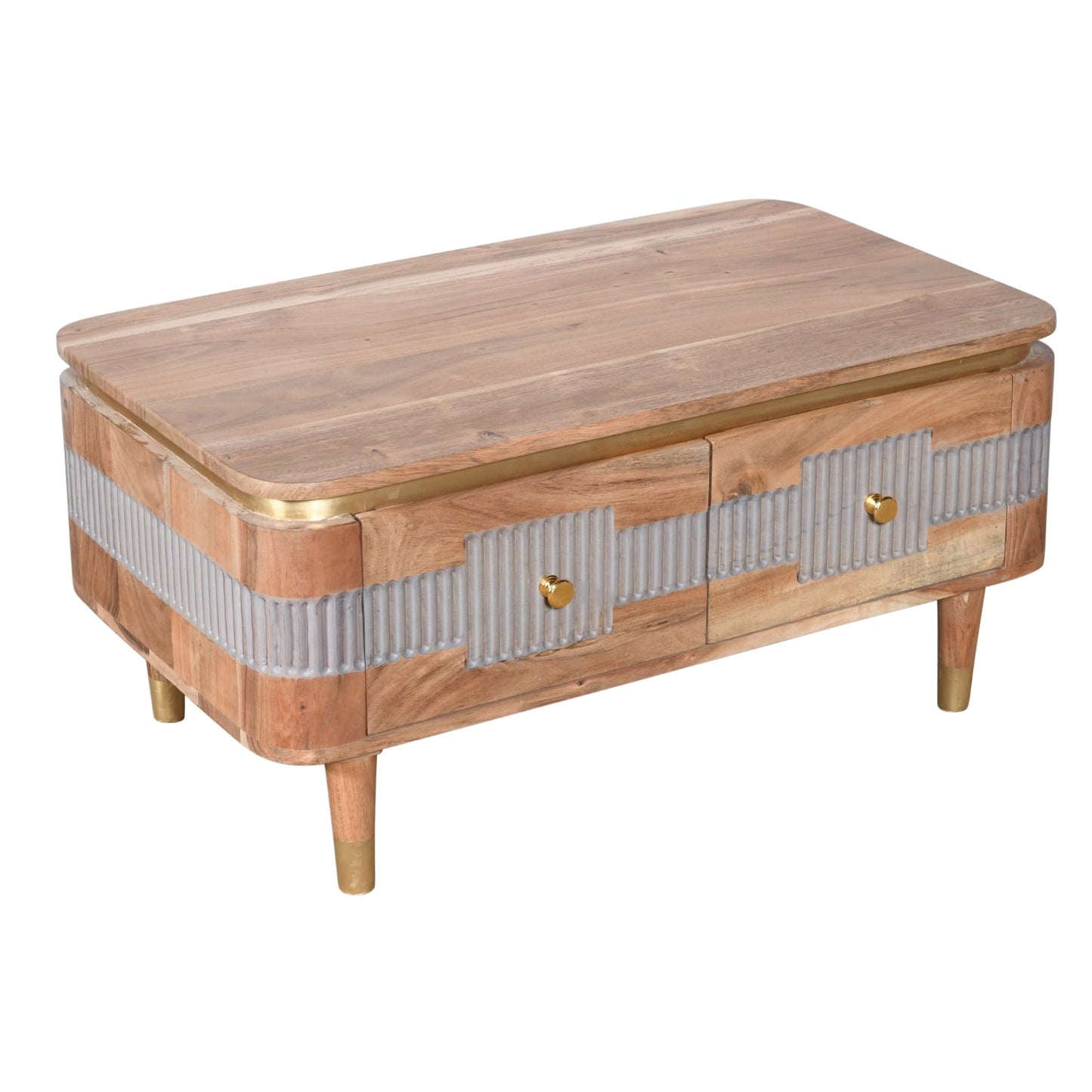 Berkley Acacia Wood 2 Drawers Coffee Table