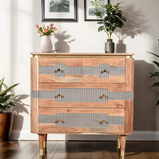 Berkley Acacia Wood 4 Drawers Chest
