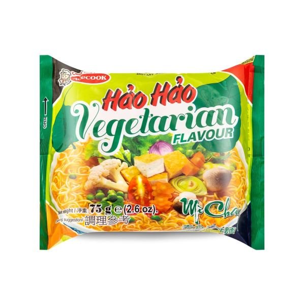 ACECOOK Hao Hao Instant Noodles Vegetarian Flavour 75g
