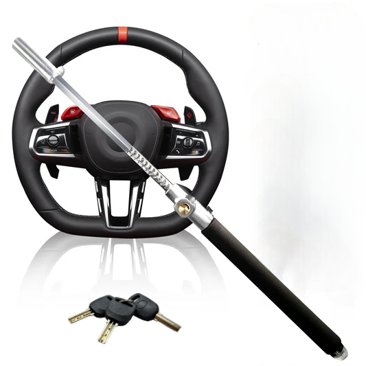 ACE Car Steering Wheel Lock, heavy-duty, adjustable, double hook steering lock with emergency exit