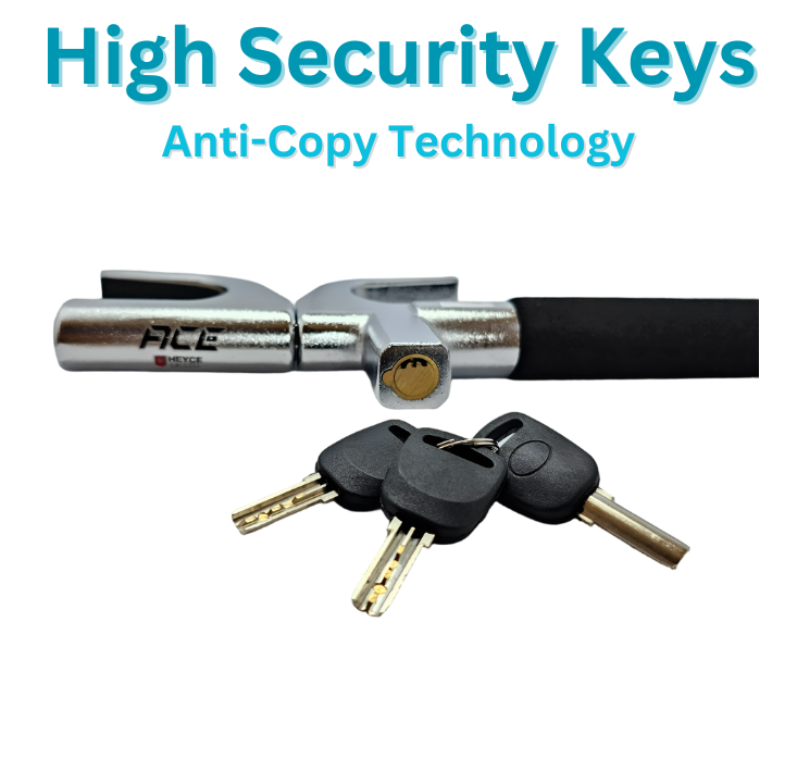 ACE Car Steering Wheel Lock, heavy-duty, adjustable, double hook steering lock with emergency exit