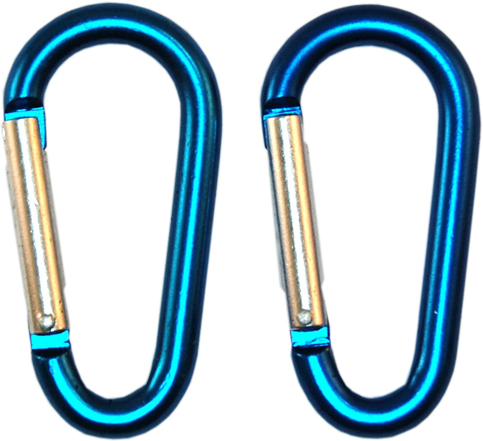 Beaver One Pair Round Alloy Carabiners Standard Blue