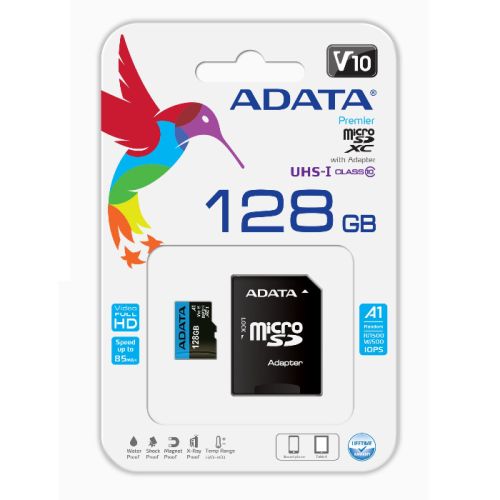 ADATA Premier Class 10 UHS-I MicroSD Card with Adapter - 32GB to 512GB