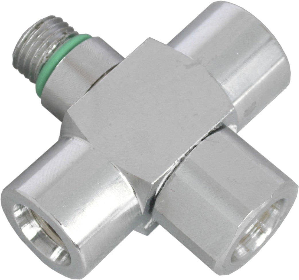 Beaver 3/8" UNF 90° Low Pressure Triple Hose Adaptor