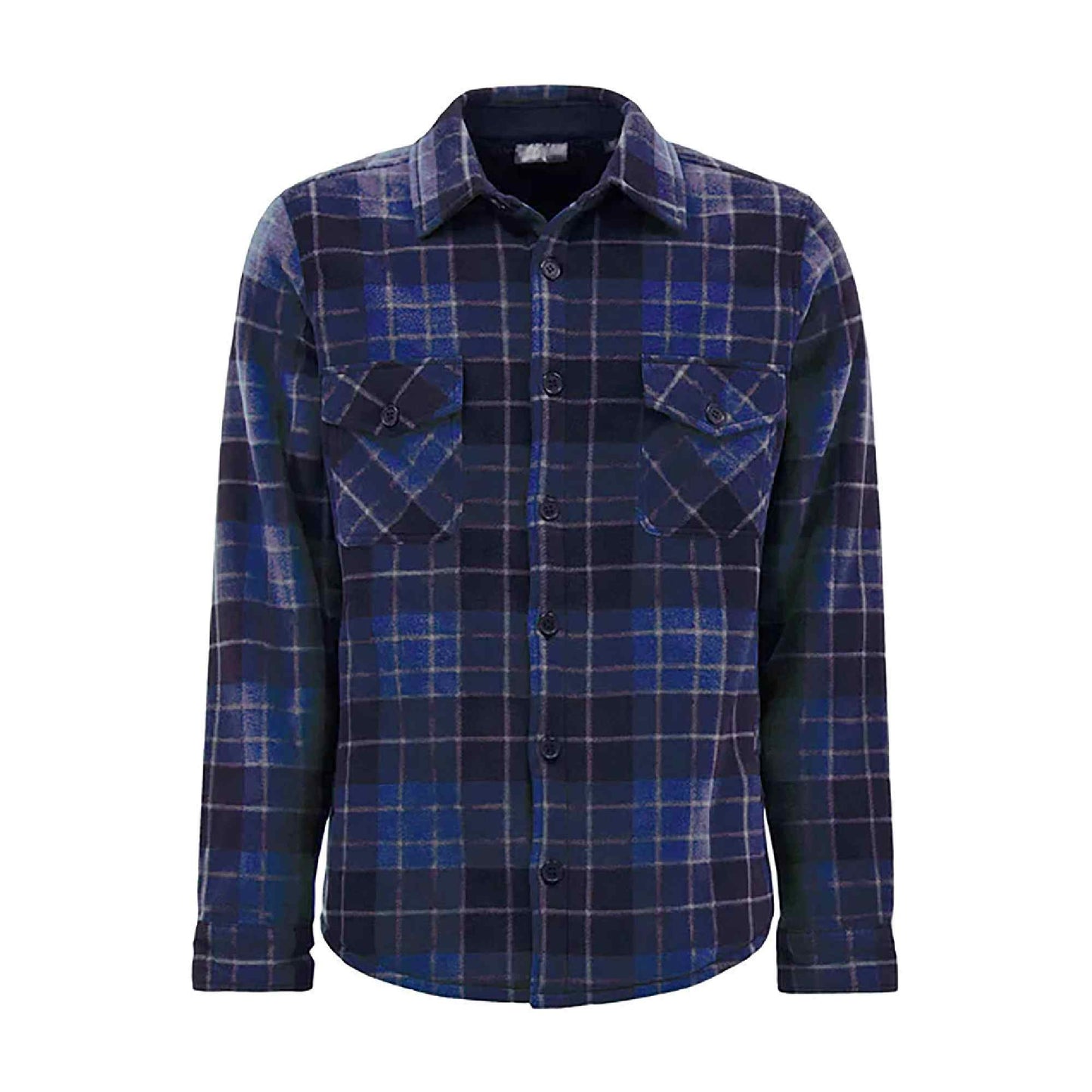 Mens Quilted Plaid Pattern Thermal Long Sleeve Winter Jacket