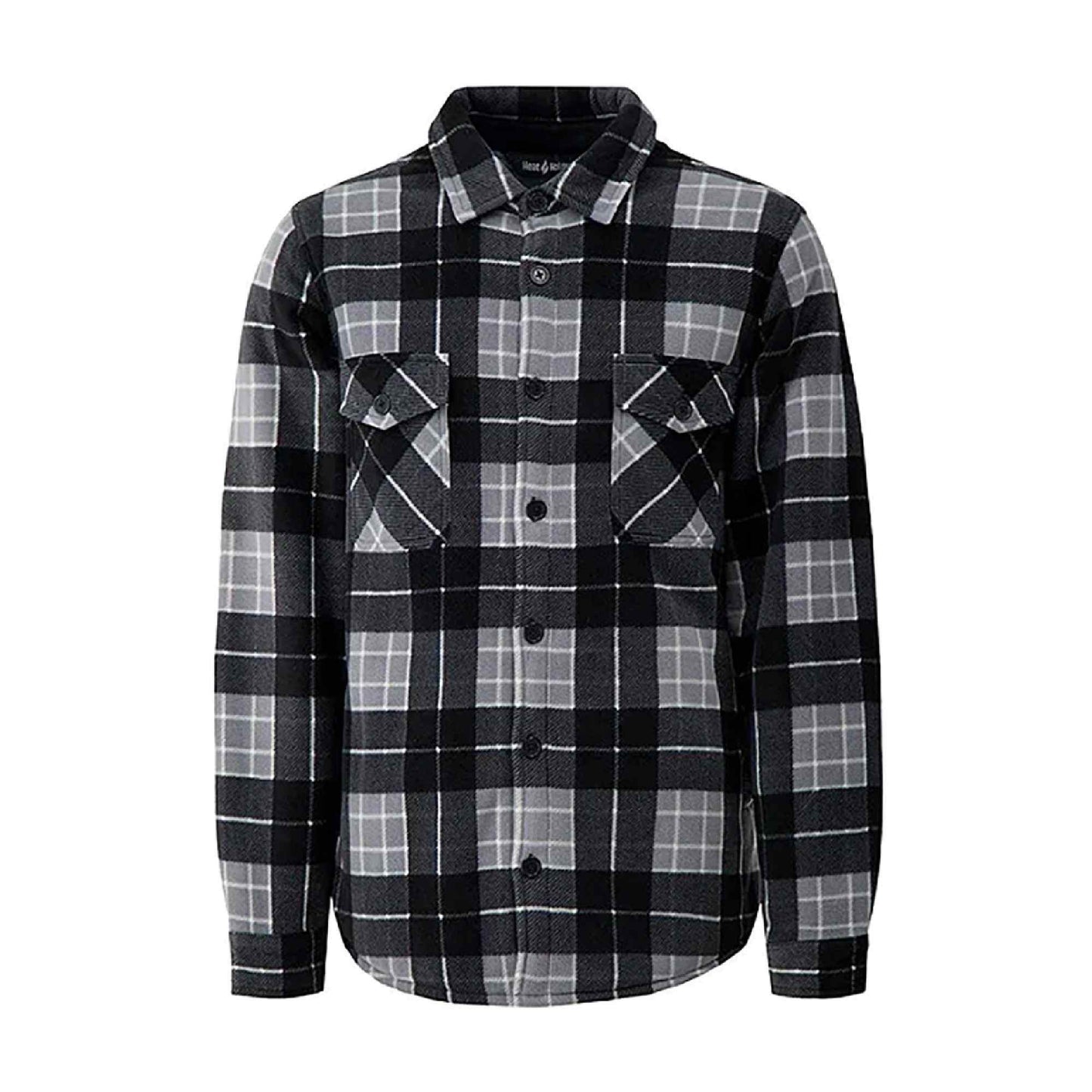Mens Quilted Plaid Pattern Thermal Long Sleeve Winter Jacket