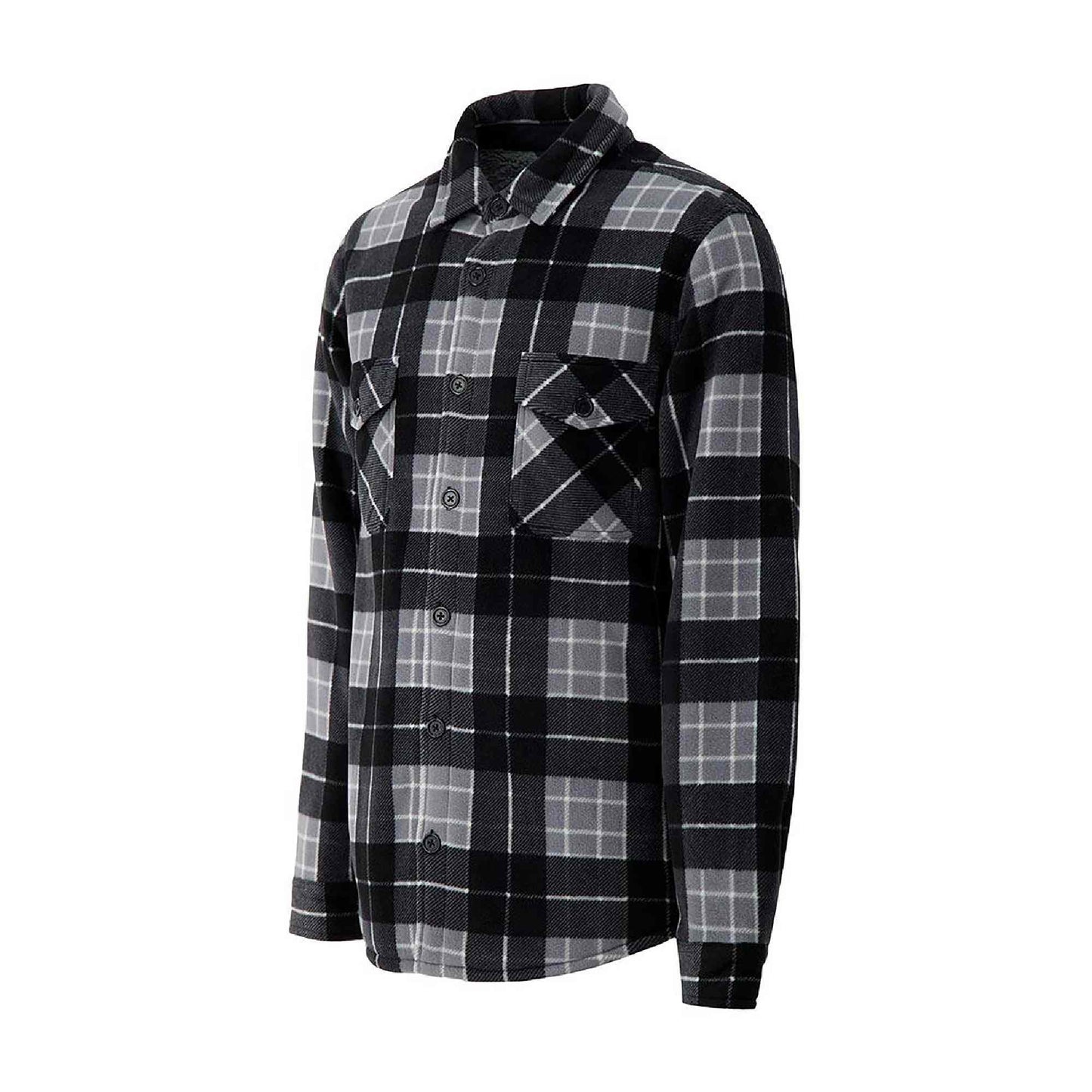 Mens Quilted Plaid Pattern Thermal Long Sleeve Winter Jacket