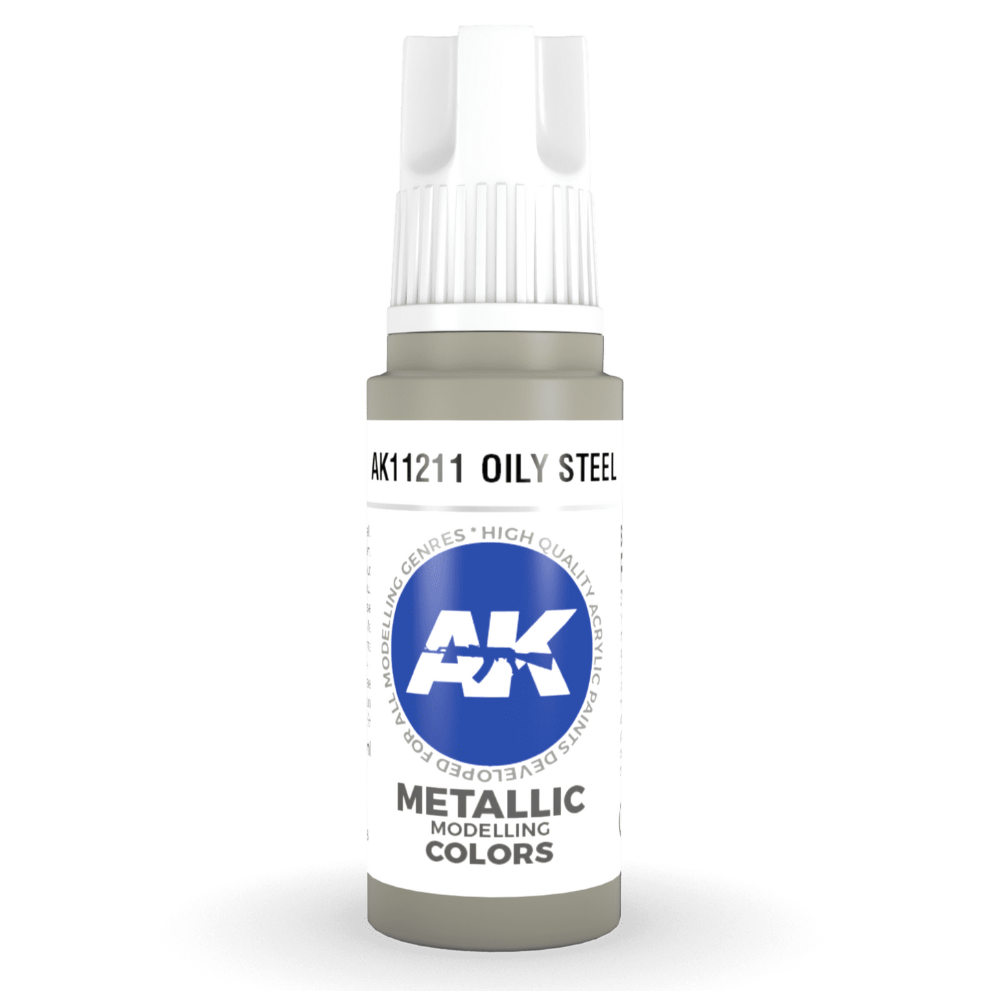AK Interactive 3rd Gen Acrylic - Oily Steel 17ml (AK11211)