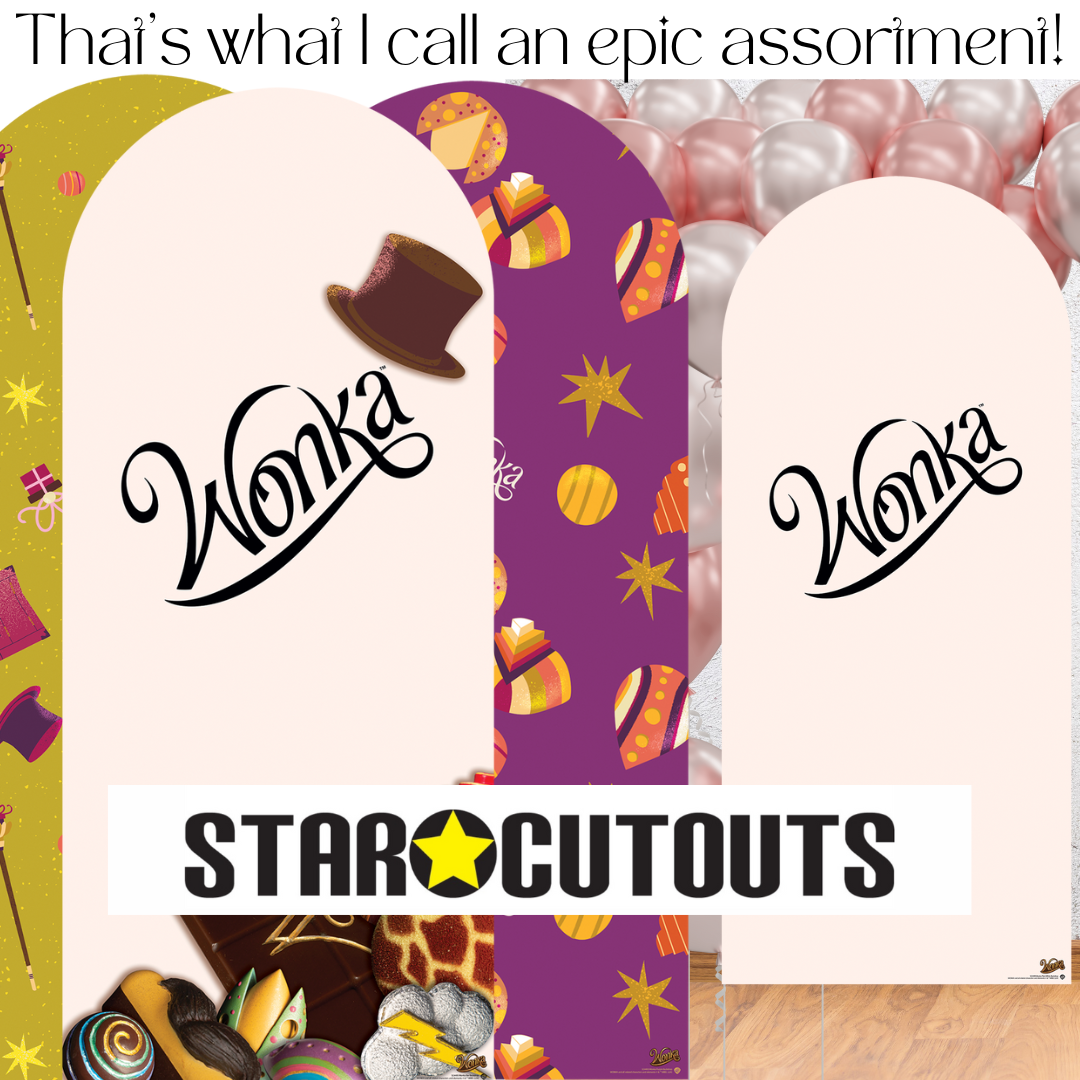 SC4493 Wonka Purple Sweets & Stars Backdrop Single Cardboard Cut Out Height 185cm