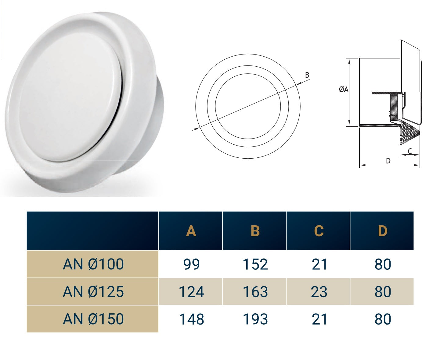 White ABS Extract Ceiling Valve 100mm Water Flow Control Home and Garden Use