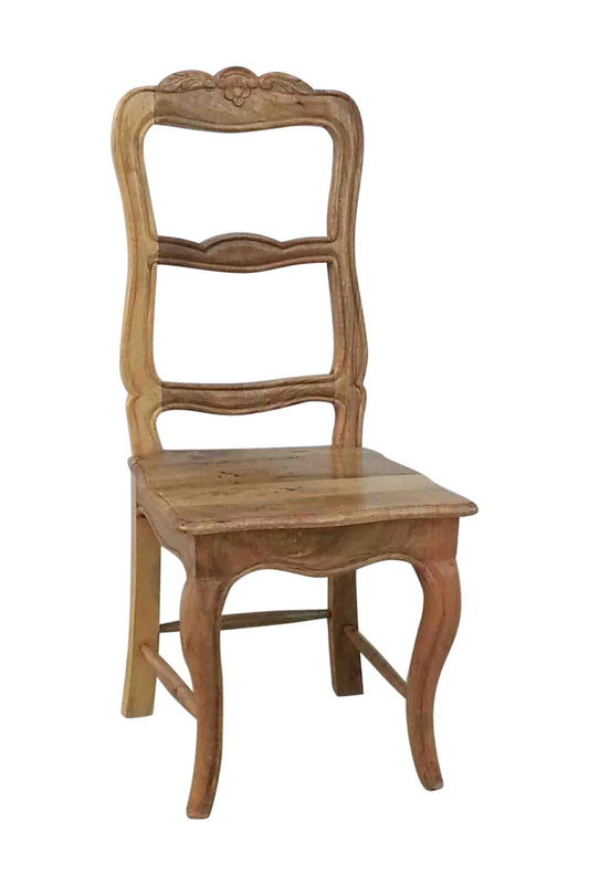 Amberly Carved Dining Chair Handmade Solid Mango Wood French Design