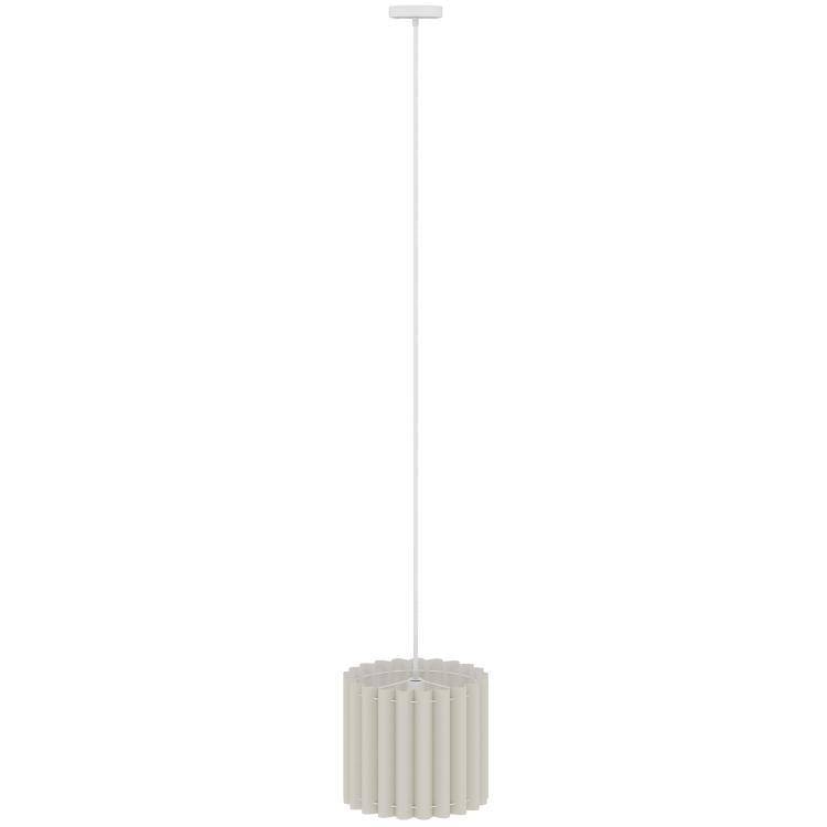 Linen Pendant Light, Bedside Ceiling Lamps with E27 Bulb, Modern Hanging Lights for Living Room, Bedroom, Kitchen, Hallway, White