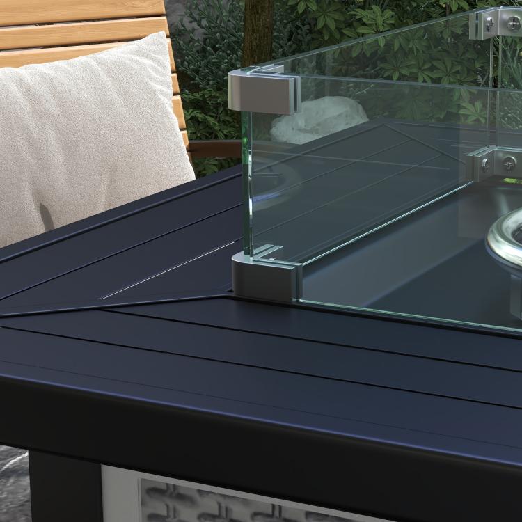 81 x 81cm 50,000 BTU Gas Fire Pit Table - Grey